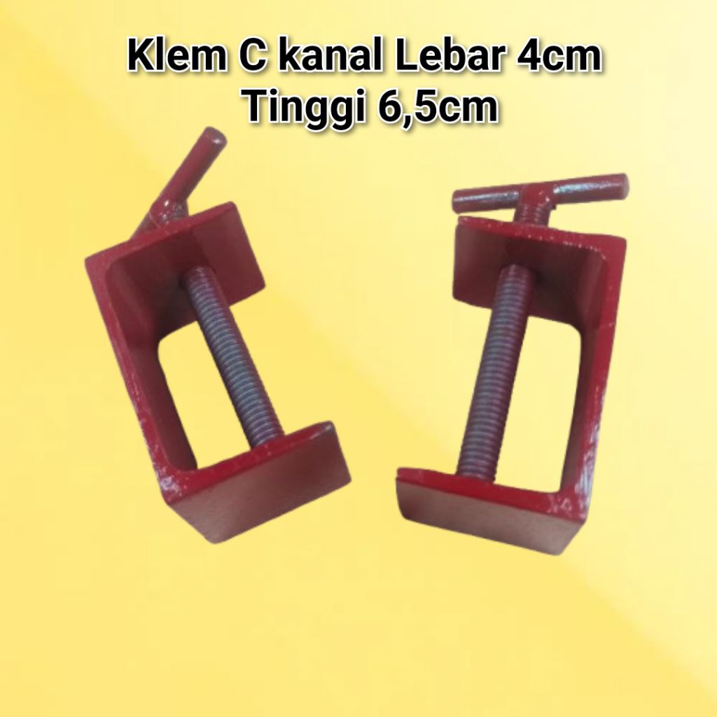 klem C cleam C kanal penjepit kayu/pipa/baut lebar 4cm tinggi 6,5cm serbaguna