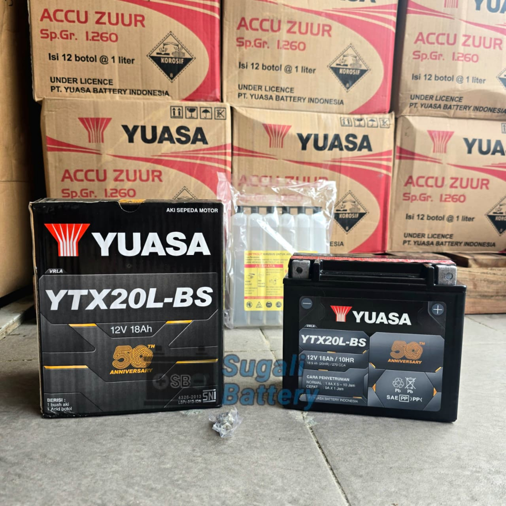Aki Motor Triumph Thunderbird YUASA YTX20L-BS Aki Kering ORIGINAL