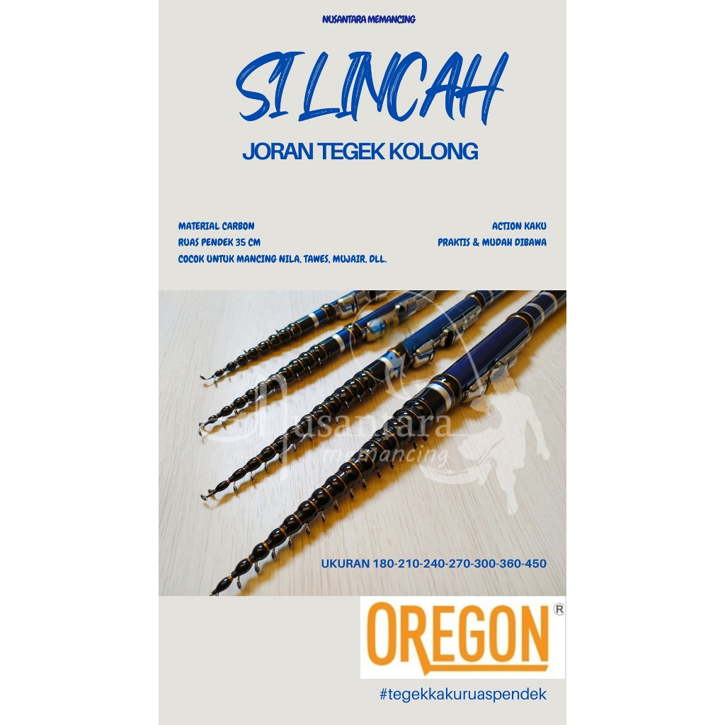 JORAN TEGEK KOLONG OREGON SILINCAH 180 210 240 270 300 360 450 RUAS PENDEK CARBON KAKU