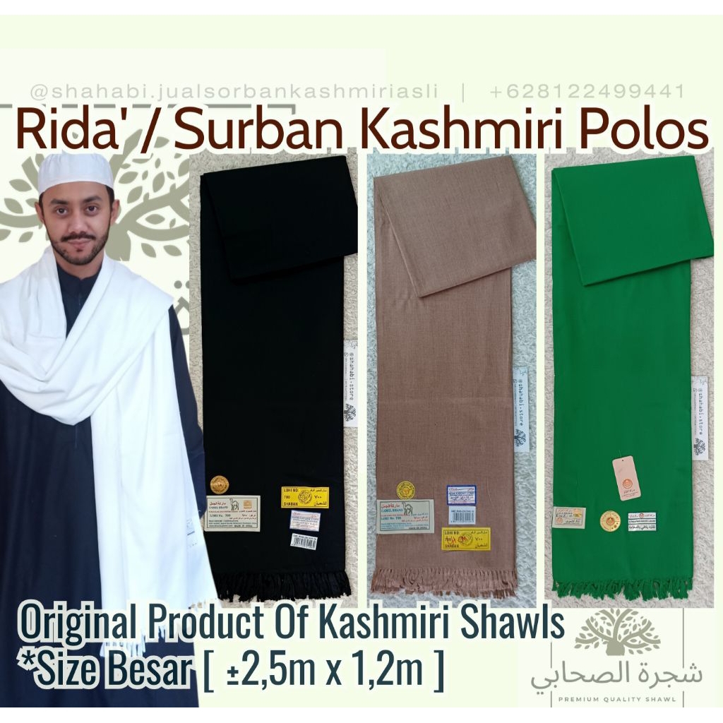 PROMO | Surban Kashmir Polos Eksklusif | Surban Kashmiri Hijau, Sorban Kashmiri Lohi, Jual Sorban Ka