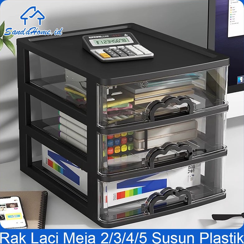 Terbaru Ready Stock Rak Laci Meja 4 Susun Plastik Rak Desk Organizer Besar Laci Container Kertas A4 