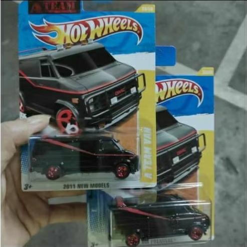 hot wheels set a team van akta 2011 GMC panel langka