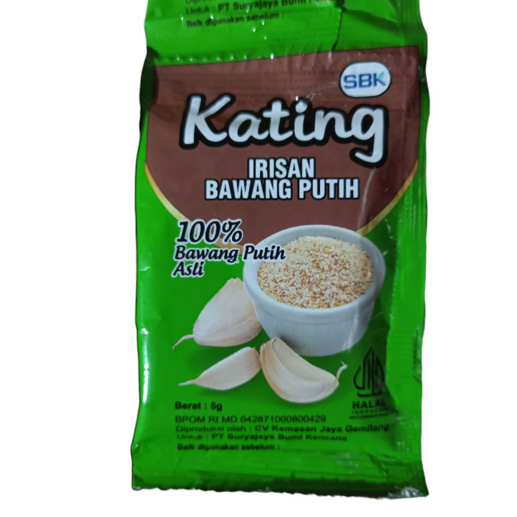 

Irisan Bawang Putih Merk Kating 5gr Bawang Putih Bubuk Iris