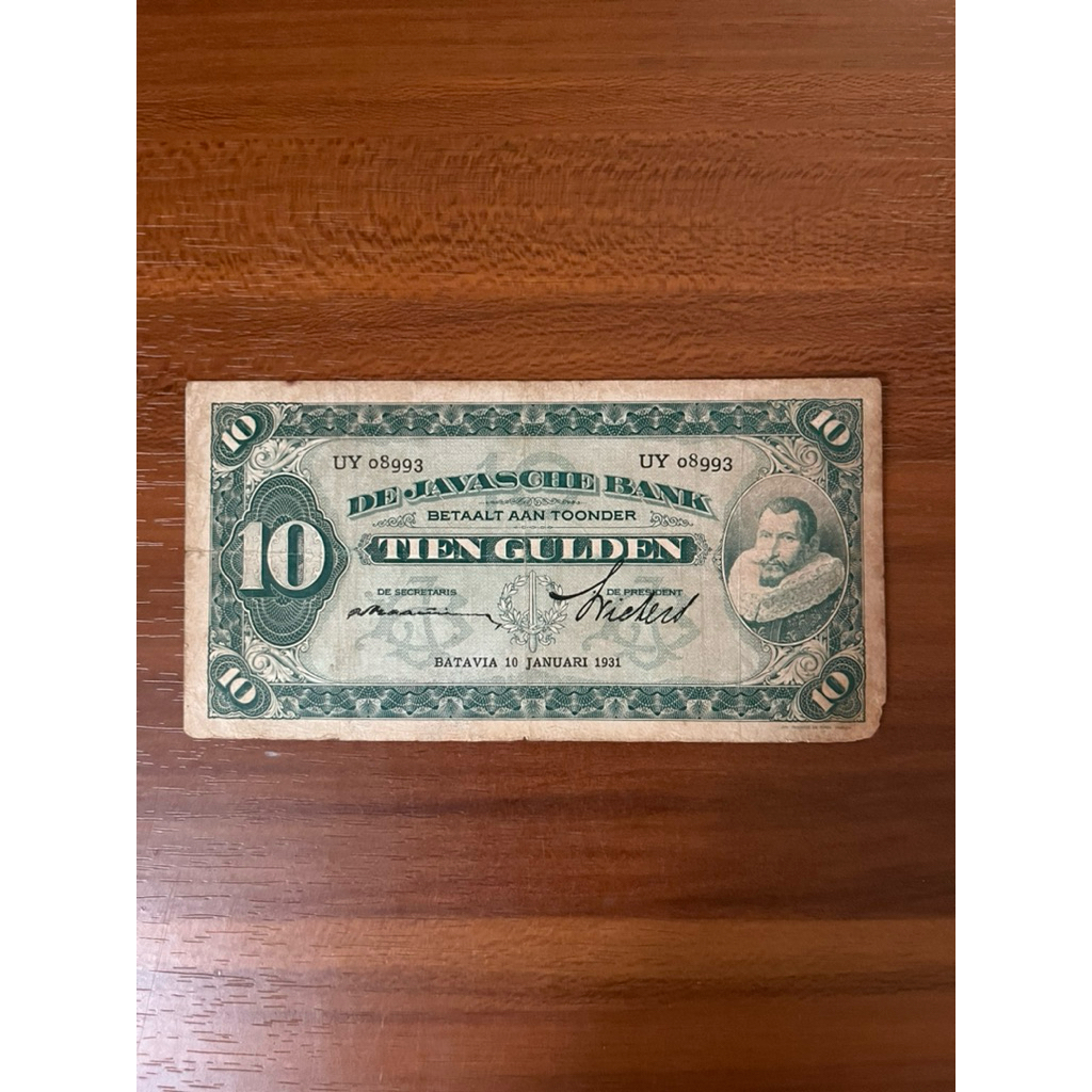 Uang Kertas 10 Gulden 1931 Seri J.P Coen II Koleksi Kuno