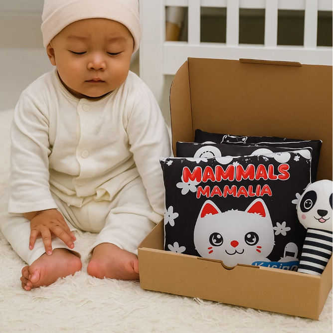 Hampers Kado Bayi Baru Lahir Buku Kain Edukatif Soft Book Mainan Sensorik