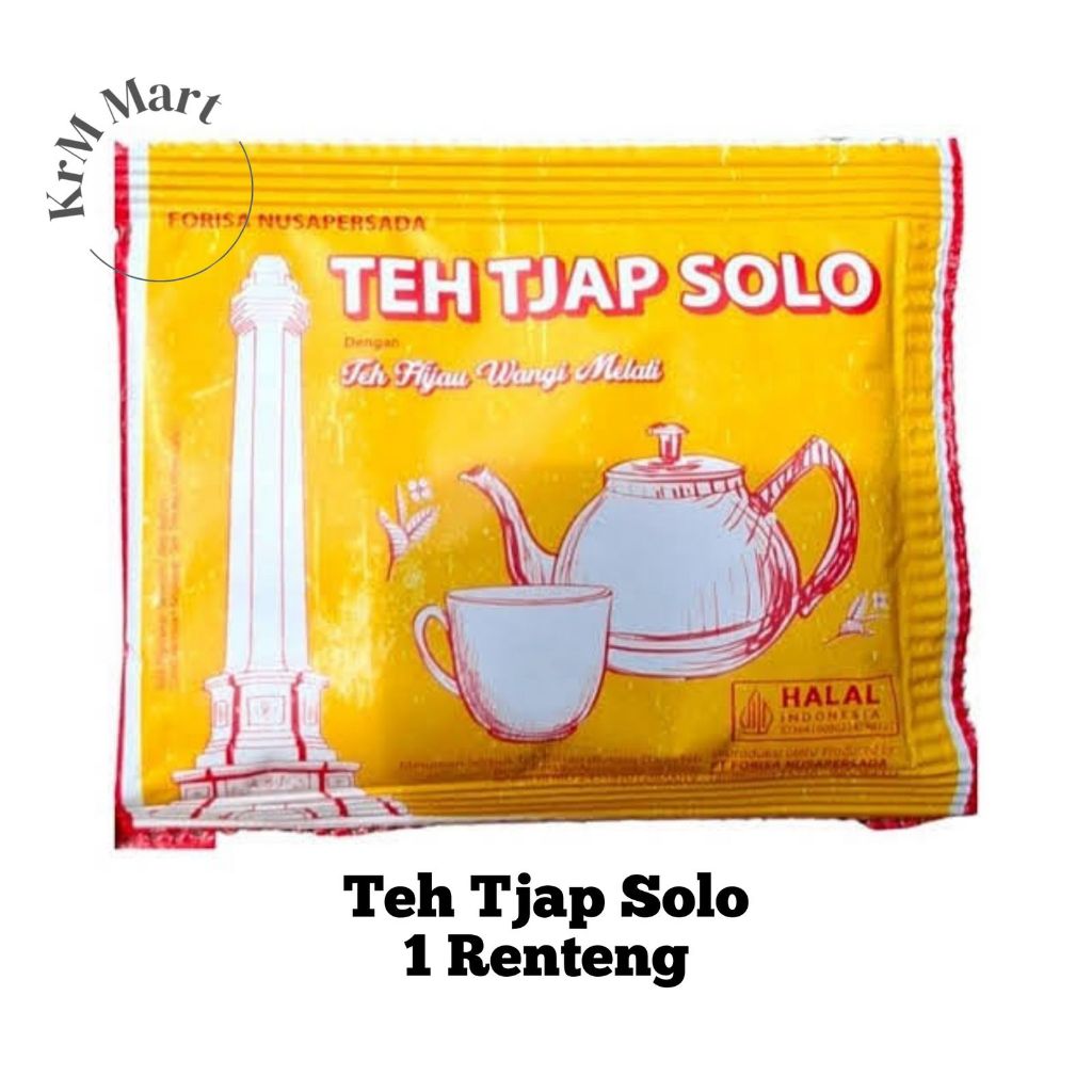 

Teh Tjap Solo 1 renteng renceng isi 10 sachet cap tea hijau wangi melati minuman bubuk serbuk instan sudah ada gula