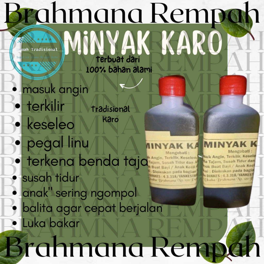 

Minyak Karo Asli 100ml Original