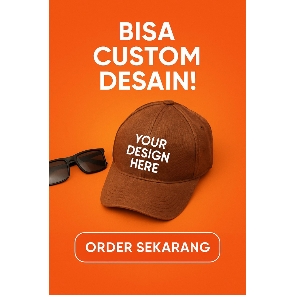 Topi Polos Custom Sablon / Model Baseball Cap /Topi Polos Katun Premium