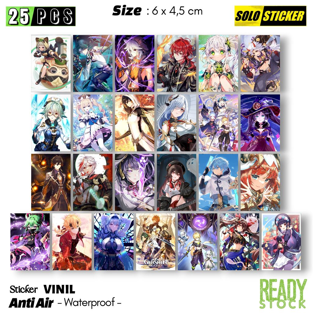 

Sticker Vinil Genshin Impact Waterproof Sticker Laptop Paper Stationery Tumbler Koper HP Notebook