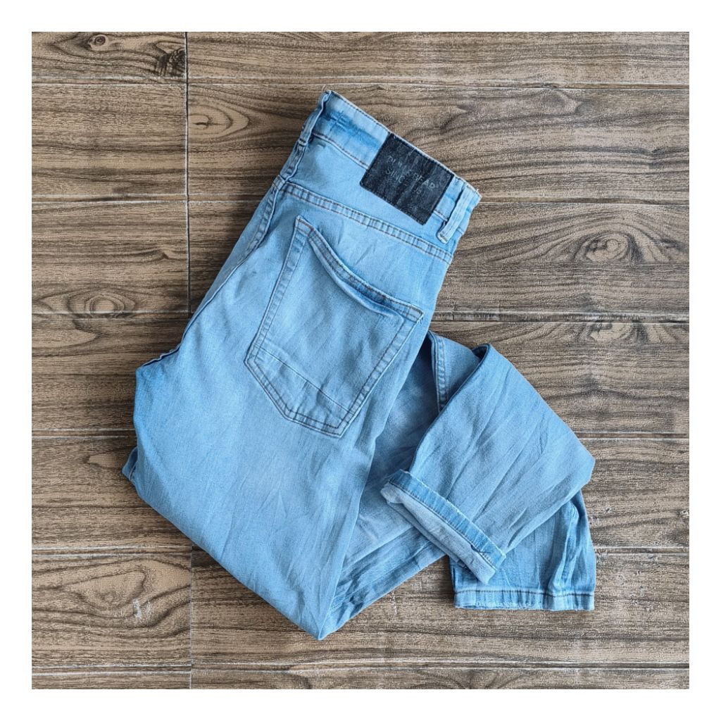 LONGPANT JEANS PRIA SKINNY SLIM P.U.L.L & B.E.A.R SIZE-28/29 YZBR7