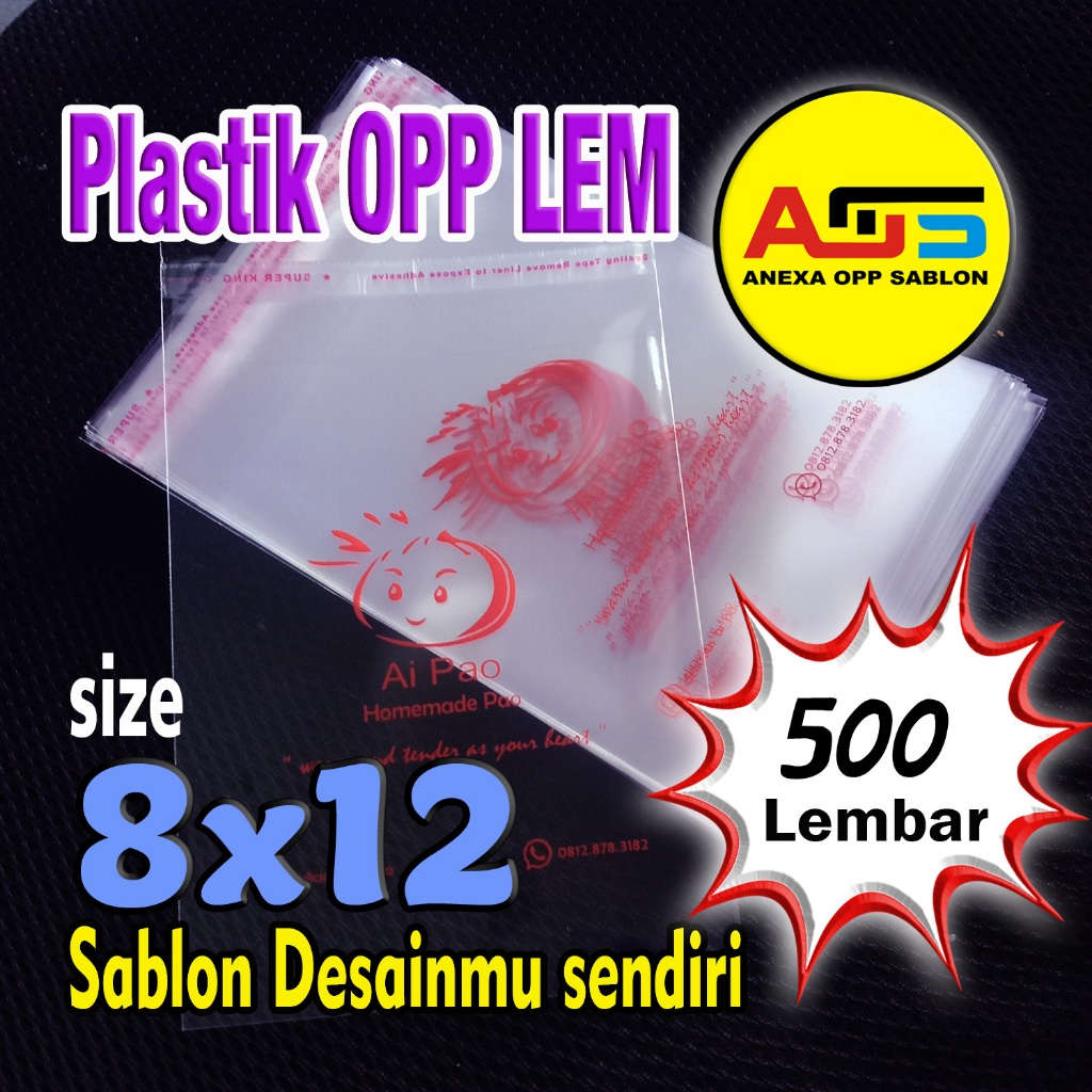 

Plastik OPP 8x12 Tebal kemasan Roti/Bakery Sablon Custom