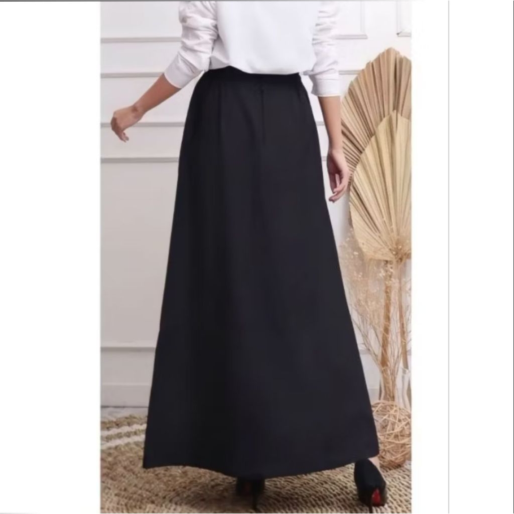 Rok A Line wanita rok formal rok ospek wanita bahan tebal warna hitam rok kerja rok guru