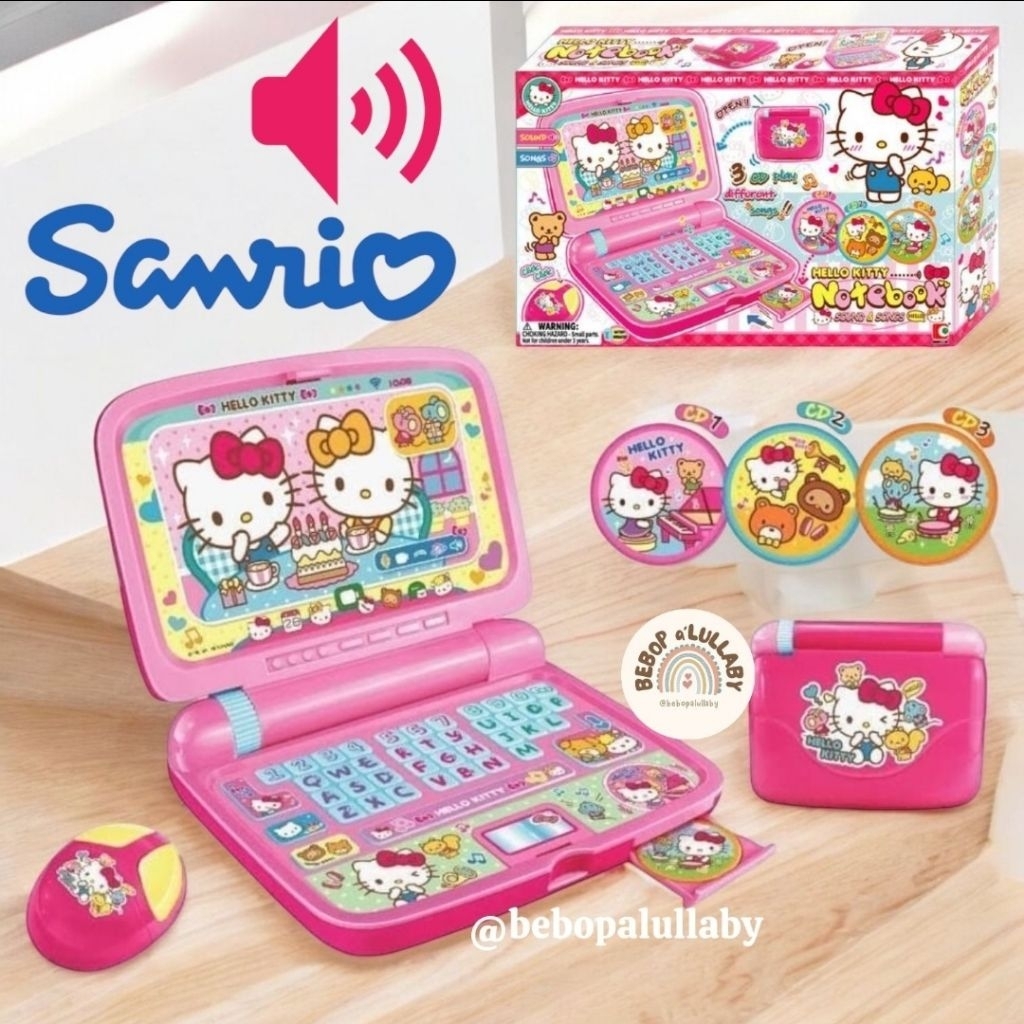 [ADA SUARA] ORIGINAL SANRIO HELLO KITTY NOTEBOOK LAPTOP MAINAN ANAK ANAK COMPUTER HELLOKITTY