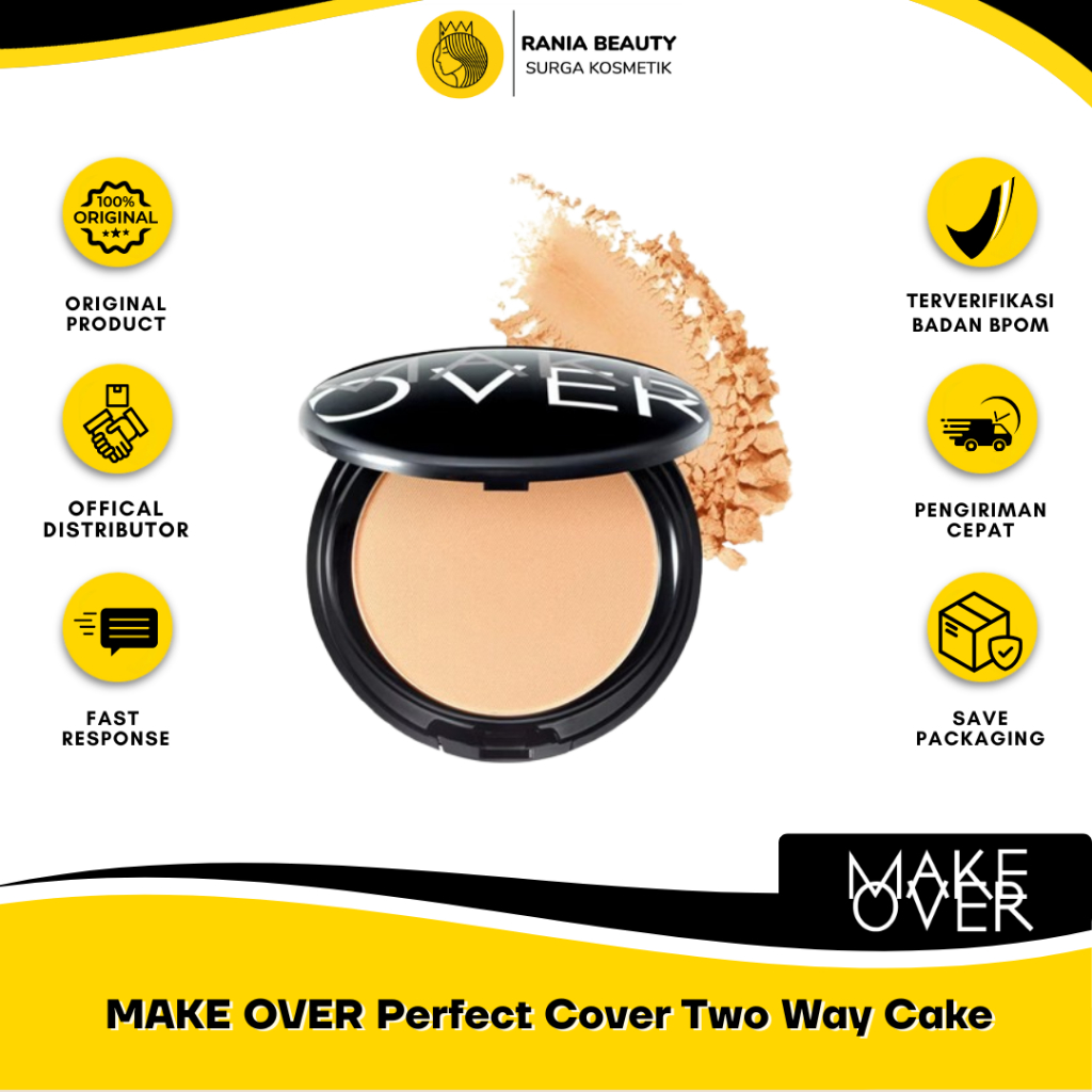 RANIA - MAKE OVER PERFECT COVER TWO WAY CAKE - TWC, Compact Powder High Coverage