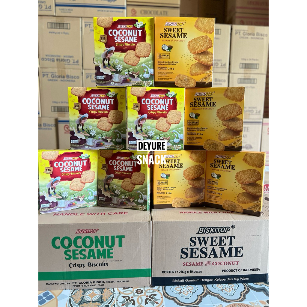 Biskitop Sweet Sesame / Coconut Sesame 1 karton 216 x 10 pcs