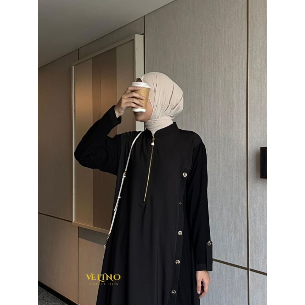 Yunia abaya by velino collection ABAYA UMROH SYARI MEWAH TERBARU GAMIS LEBARAN BRANDED GAMIS PESTA D