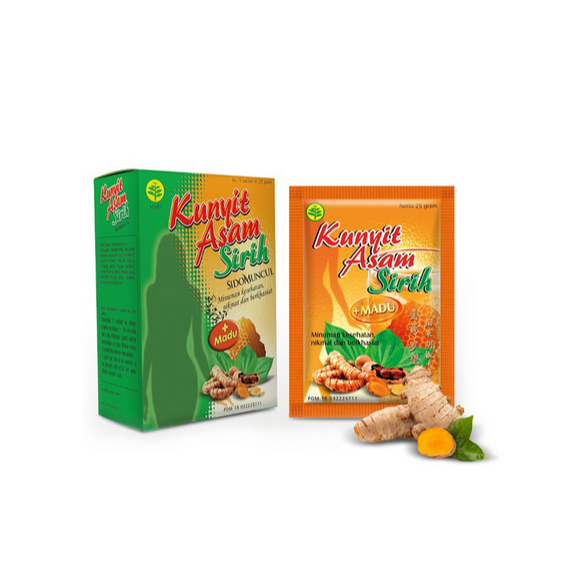 

KUNYIT ASAM SIRIH SIDO MUNCUL 1 BOX ISI 5 SACHET