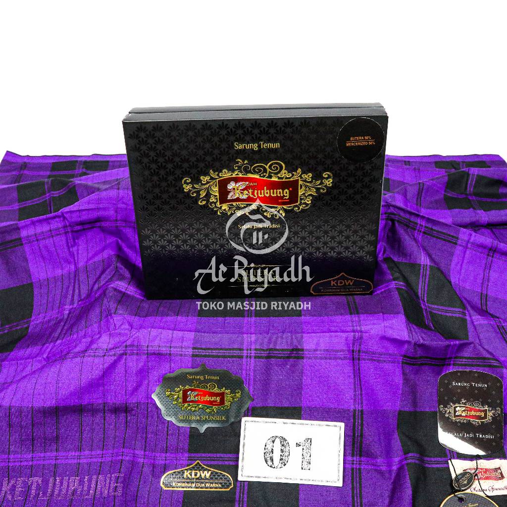 Sarung KETJUBUNG Sutera Variasi Motif KDW Kombinasi Dua Warna Adem Seharian