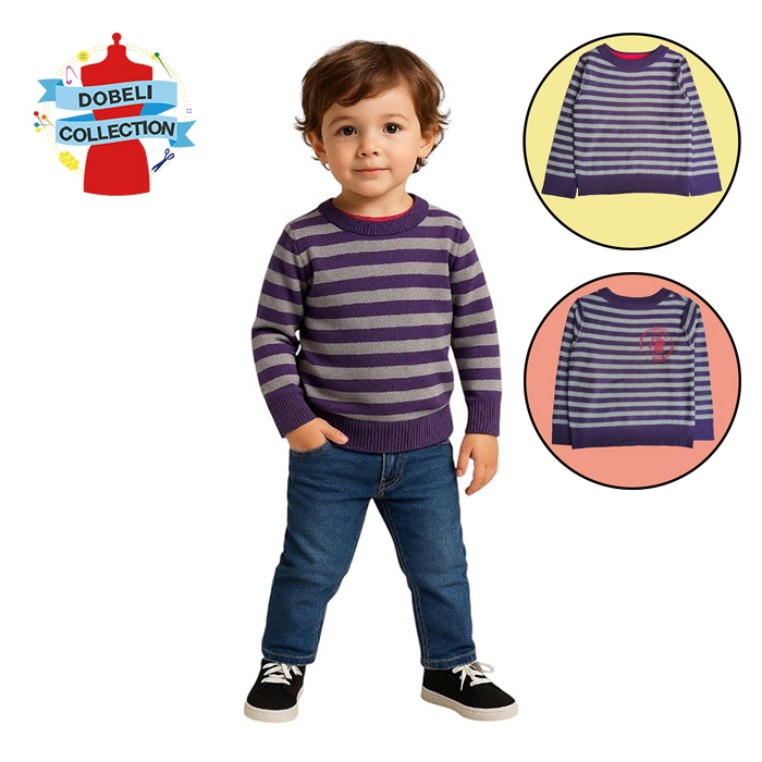 BAJU ATASAN SWEATER OUTERWEAR RAJUT LENGAN PANJANG ANAK LAKI-LAKI 3-4 TAHUN DCSB-0005