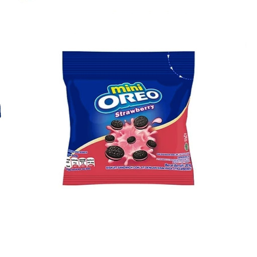 

OREO MINI COKLAT, VANILA, STROBERI 1 PACK ISI 12 PCS HARGA SATUAN 2000