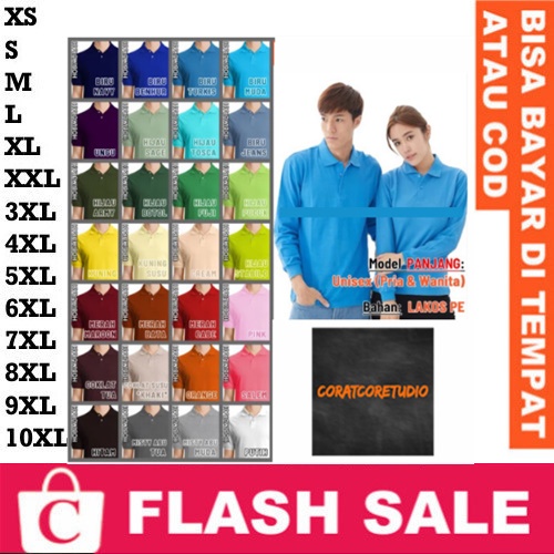 CAPYBARA Kaos Polo PANJANG - Pria Wanita | Kerah Polos | Kaos Polo Warna Warni Putih Hitam Abu Misty