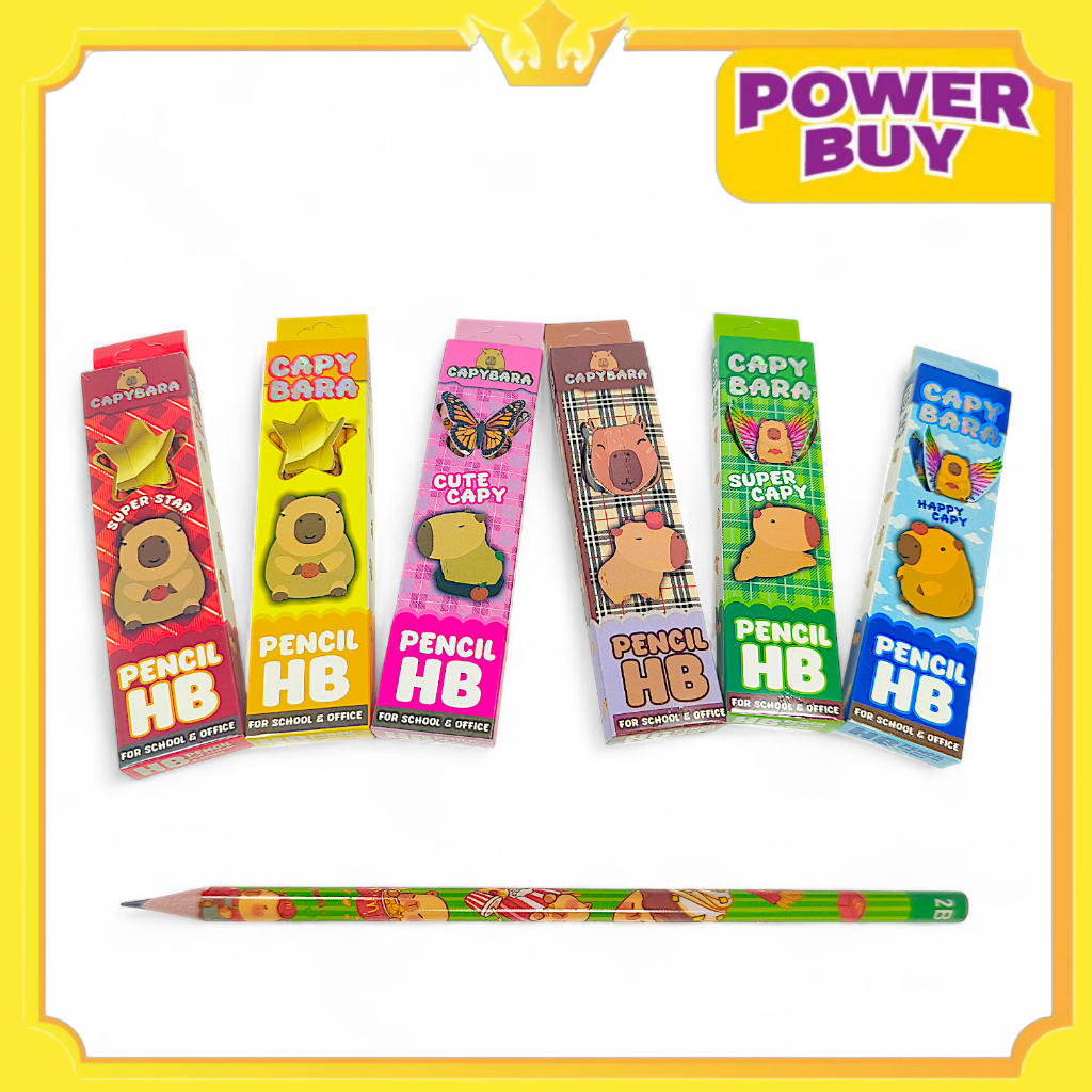 

12 Pcs Pensil HB Fancy Motif Capybara / Pensil Kayu Lucu untuk Sekolah & Kantor