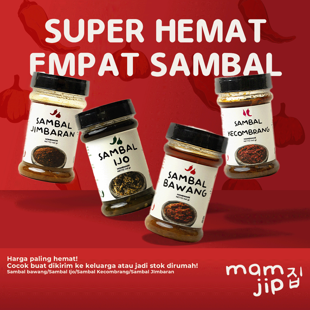 

Mamjip Super Hemat 4 Sambal [Bawang, Kecombrang, Ijo dan Jimbaran]