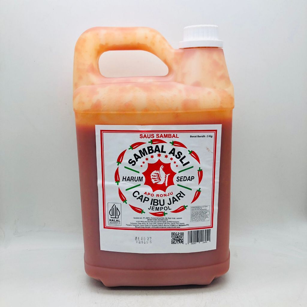 

Sambal asli cap ibu jari jempol 5 kg - chili sauce saus sambal jerigen
