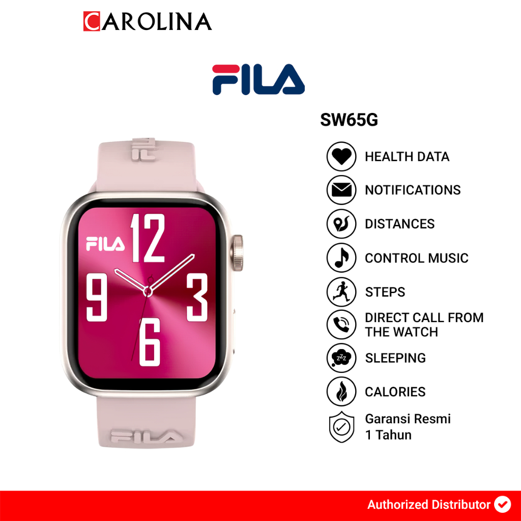 Jam Tangan Unisex Fila Smart Watch SW65G Full Screen Touch Display Silicone Strap