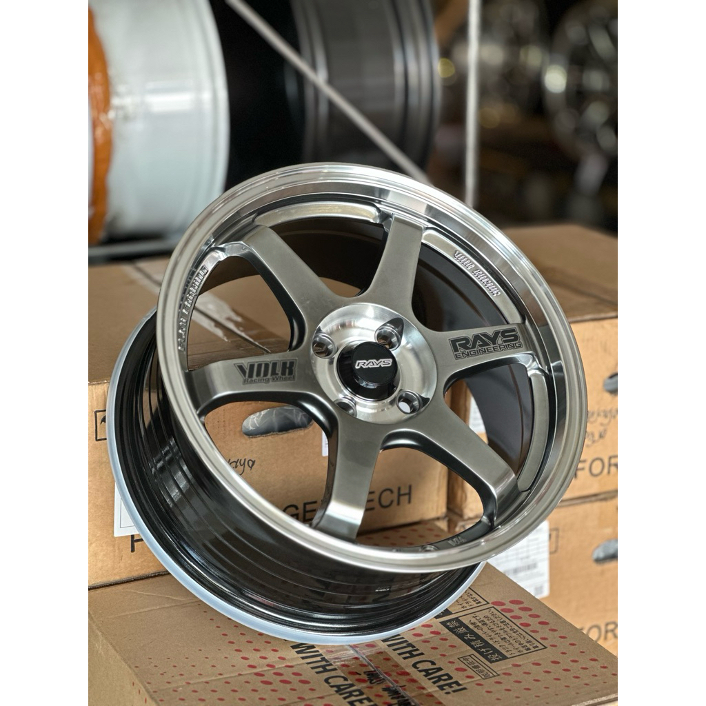 Velg TE37 Hyper Black Lip Polis Pcd 4x114 R16 Kondisi Baru