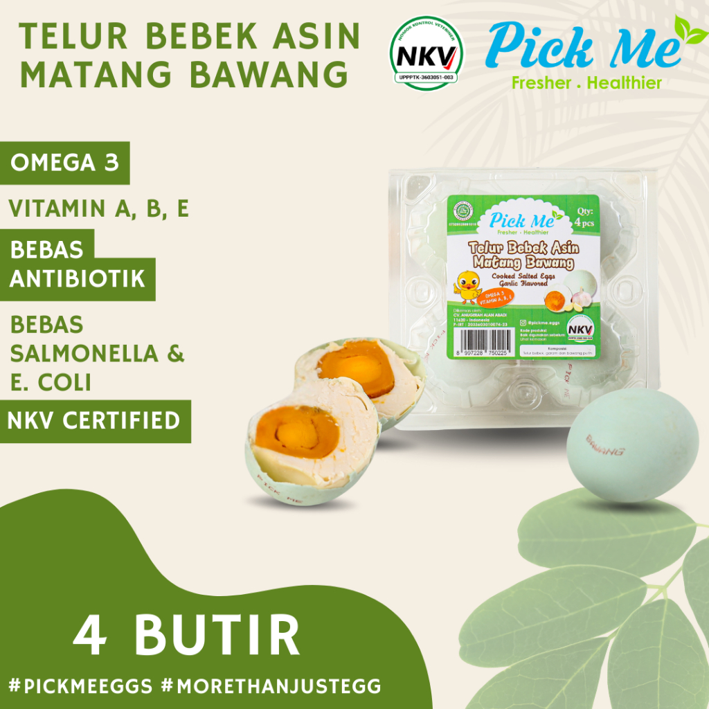 

Telur Asin Matang Bawang Pick Me Eggs 4 butir