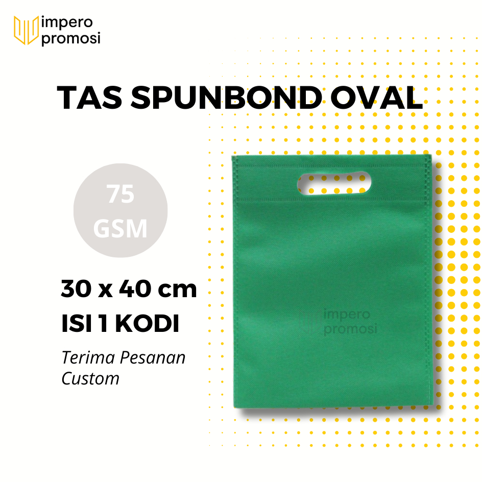 

Impero - GOODIE BAG SPUNBOND OVAL 30x40 / Harga Satuan / Warna Hijau Tua / Kantong Belanja Souvenir