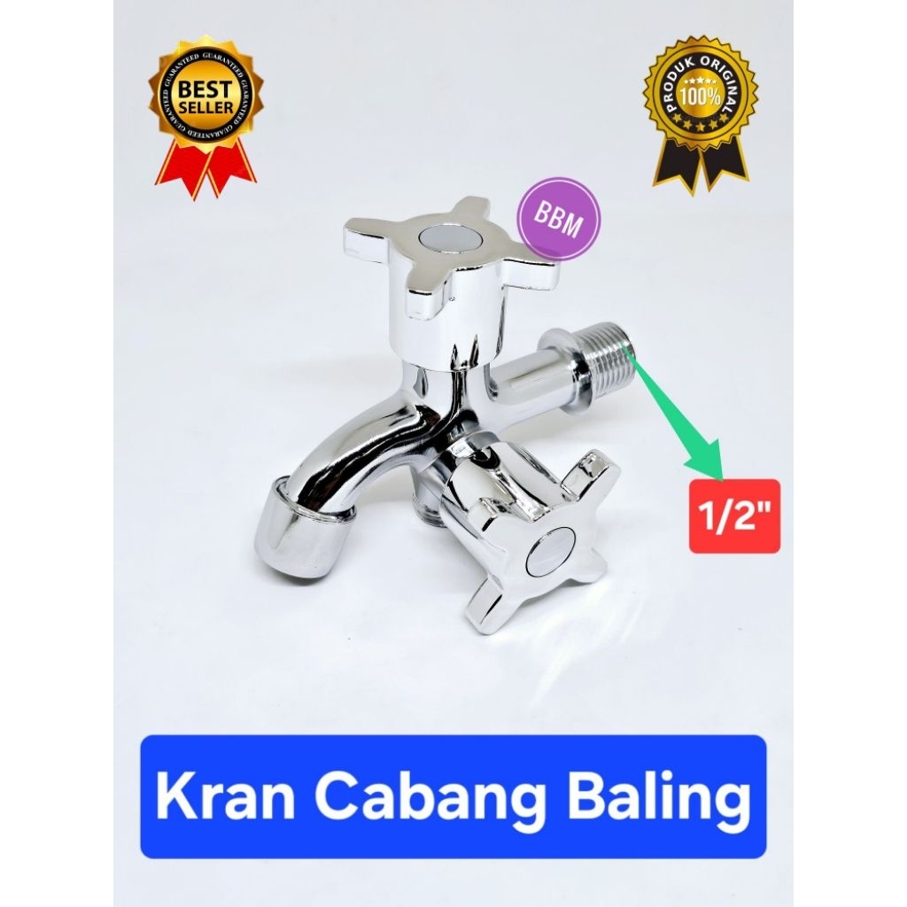 Kran Cabang 2 Baling / Kran Cabang Shower Stainless / Keran Shower Doubel / Kran Air Cabang Dua