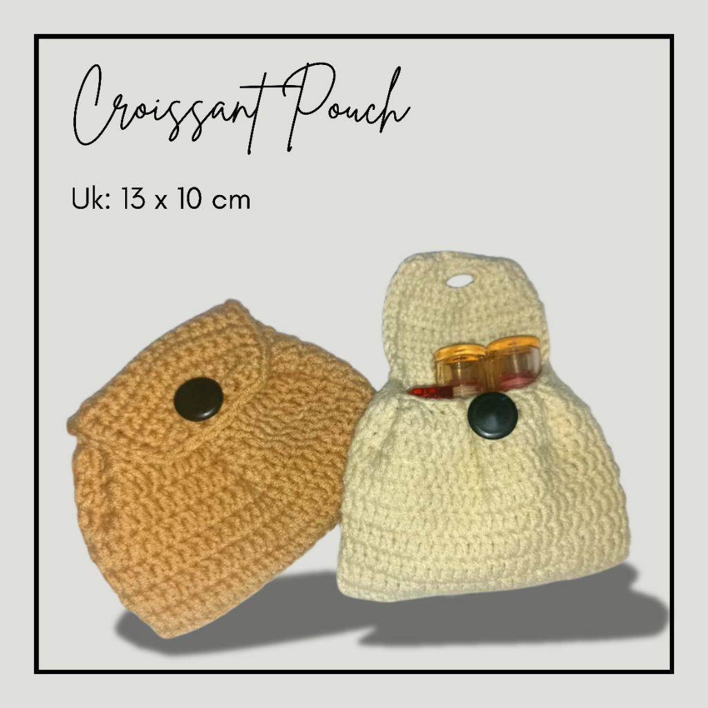 Croissant Pouch, Dompet Rajut, Pouch Make Up