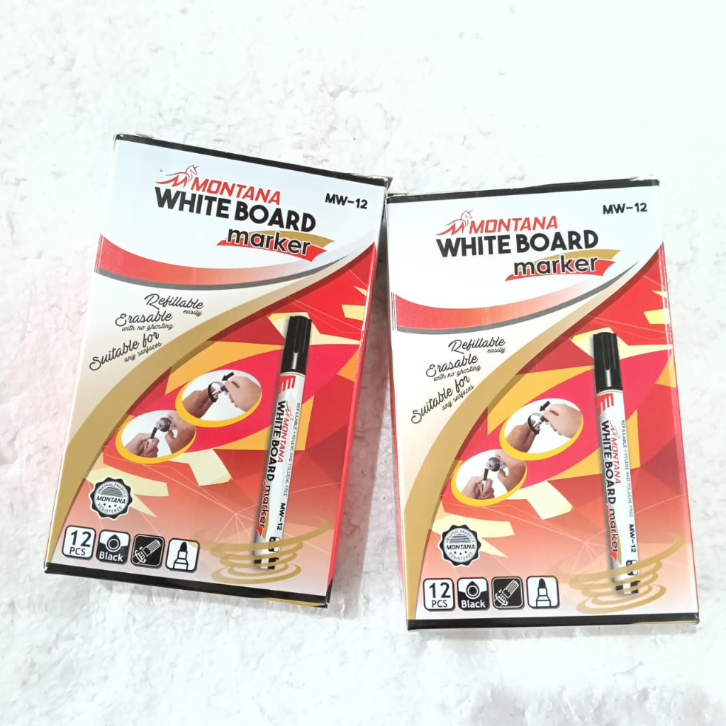 

1 Kotak Spidol Montana Whiteboard Marker MP-12 Black – Isi 12 Pcs ( bisa di hapus )