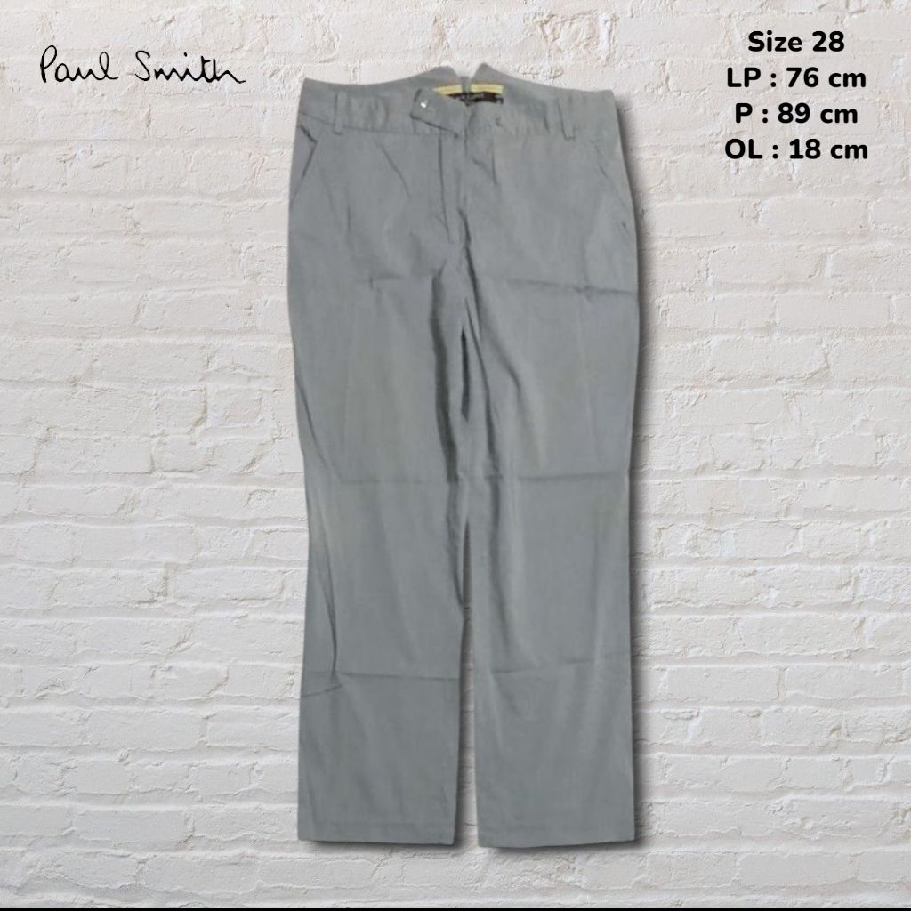 Size 28 Celana Panjang Workpants Paul Smith Italy Abu Gingham Original Second Preloved #MR09