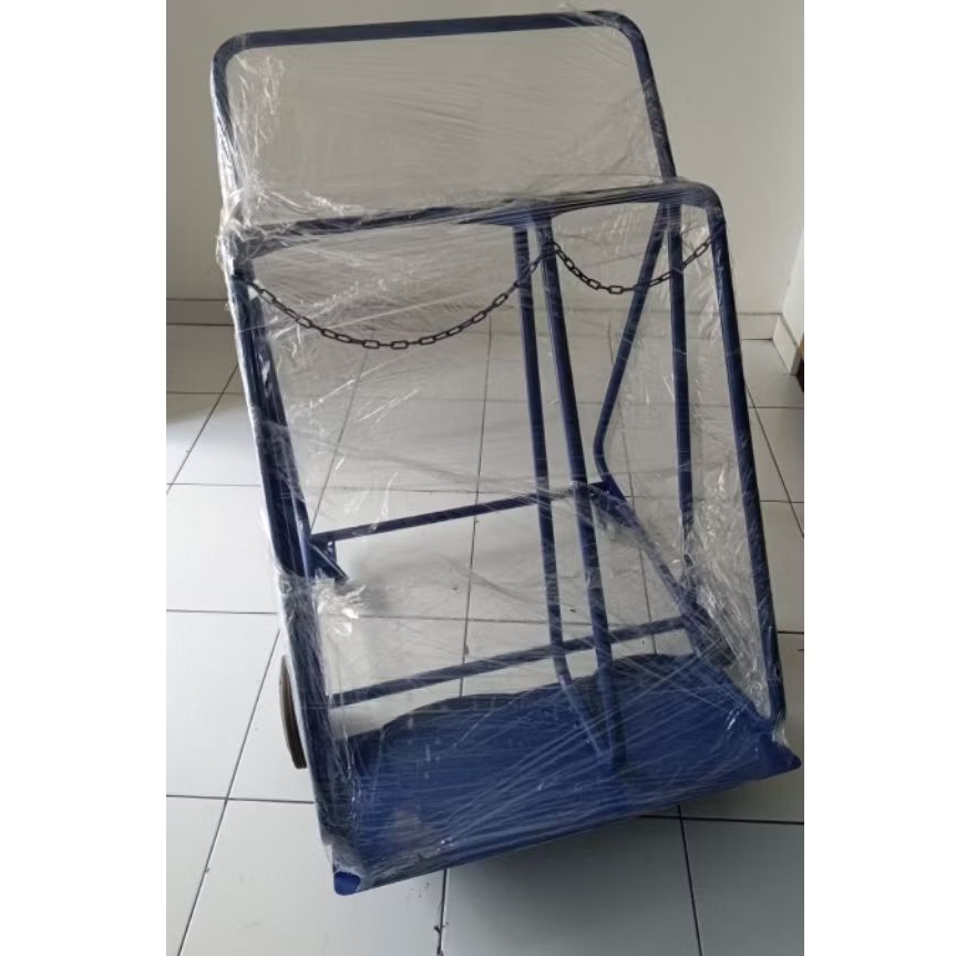Trolley Double Tabung Oksigen LPG 50KG Besar 25X42cm - Troli Tabung Gas Double 25X42cm