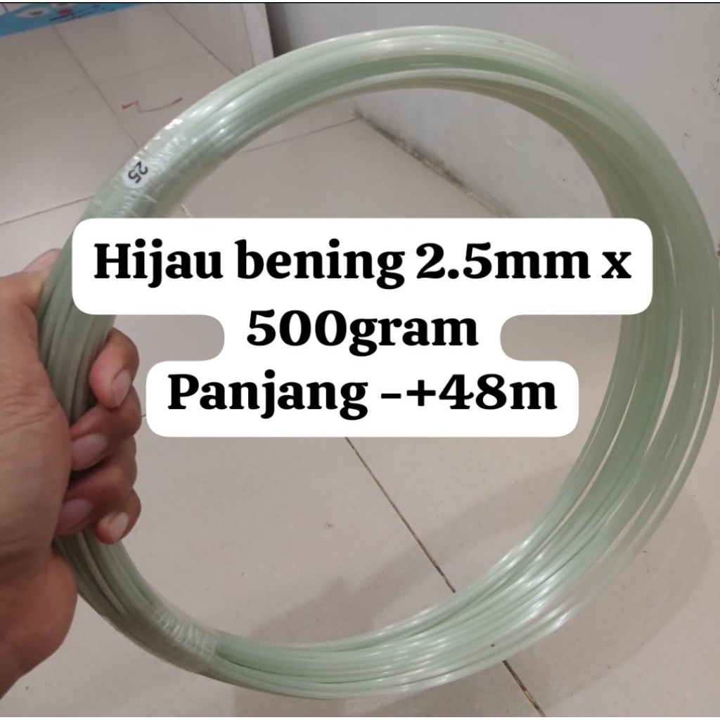 jeruji ruji fiber 2.5mm ijo bening 500g