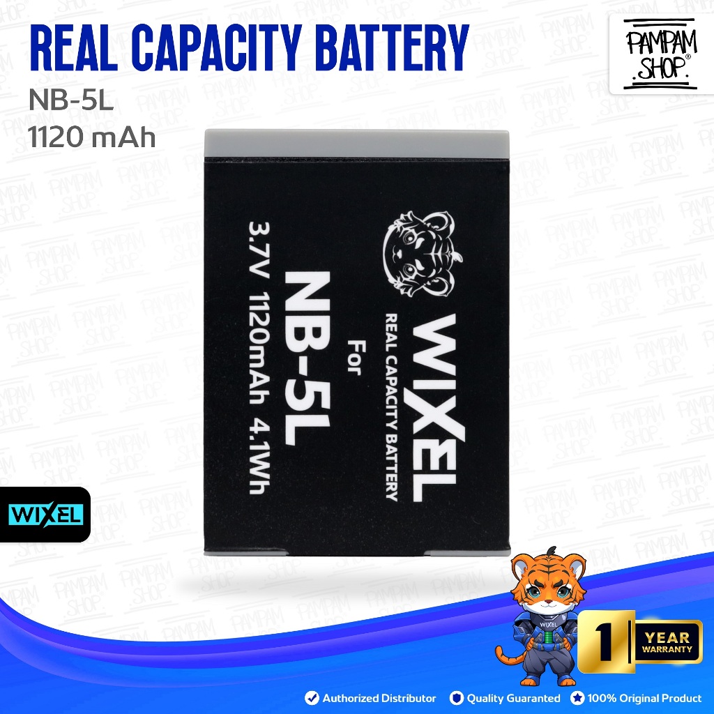 WIXEL Baterai Kamera NB-5L for Canon PowerShot Digital IXUS 800 IS / 850 IS / 900 TI / 90 / 860 / 95