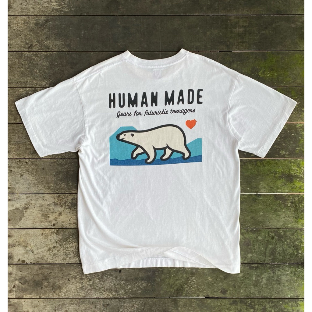 Human Made Polar Bear Pocket White Tee Build Up • T-Shirt • Japan • Nigo • Unisex