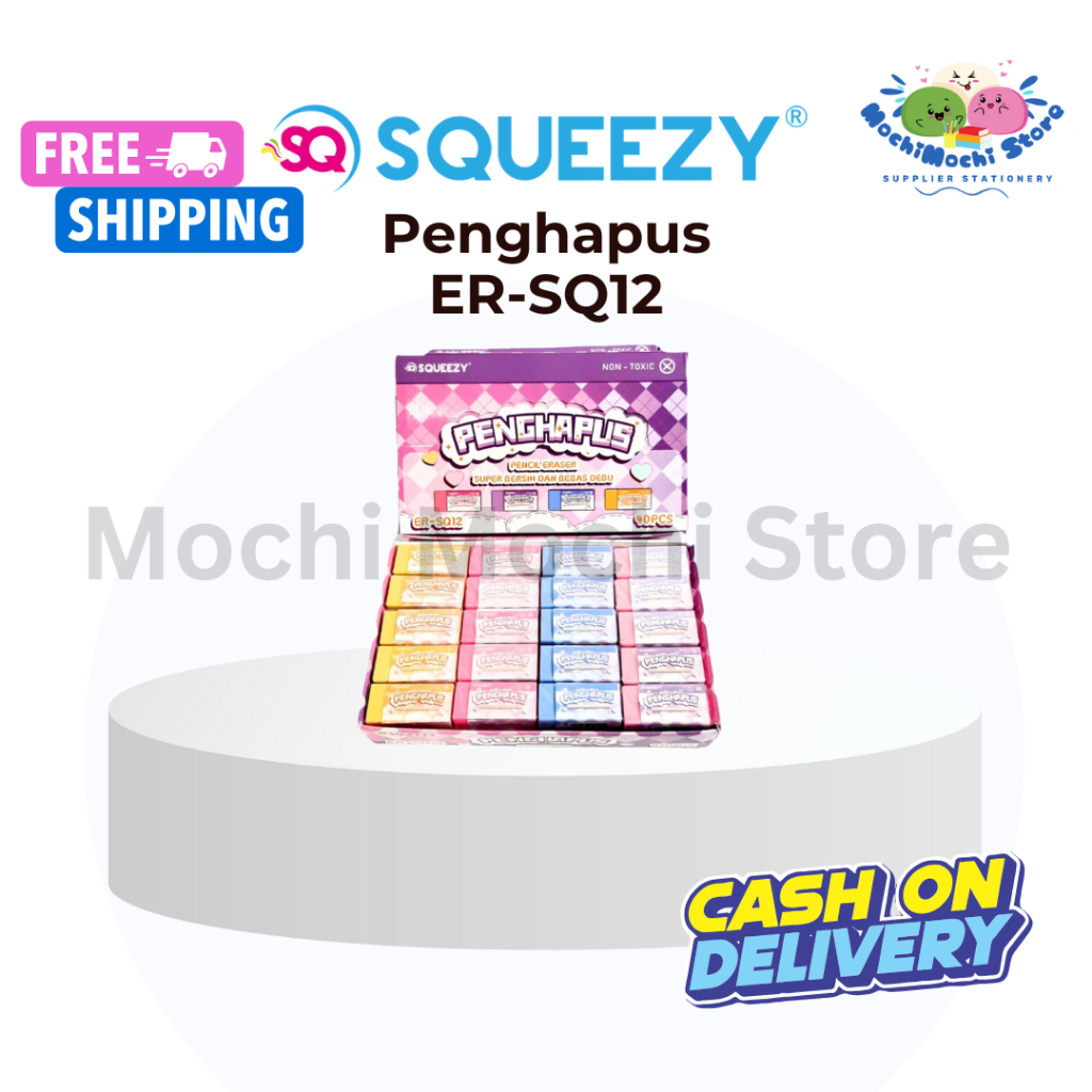 

HARGA GROSIR PER PACK/20 PCS Penghapus ER-SQ12 | Eraser | Penghapus Pensil Non Toxic | ER-SQ12