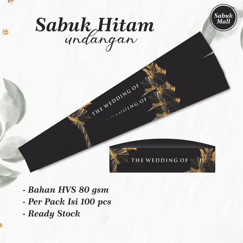 [100PCS] SABUK UNDANGAN READY STOCK WARNA HITAM TULISAN *THE WEDDING OF*