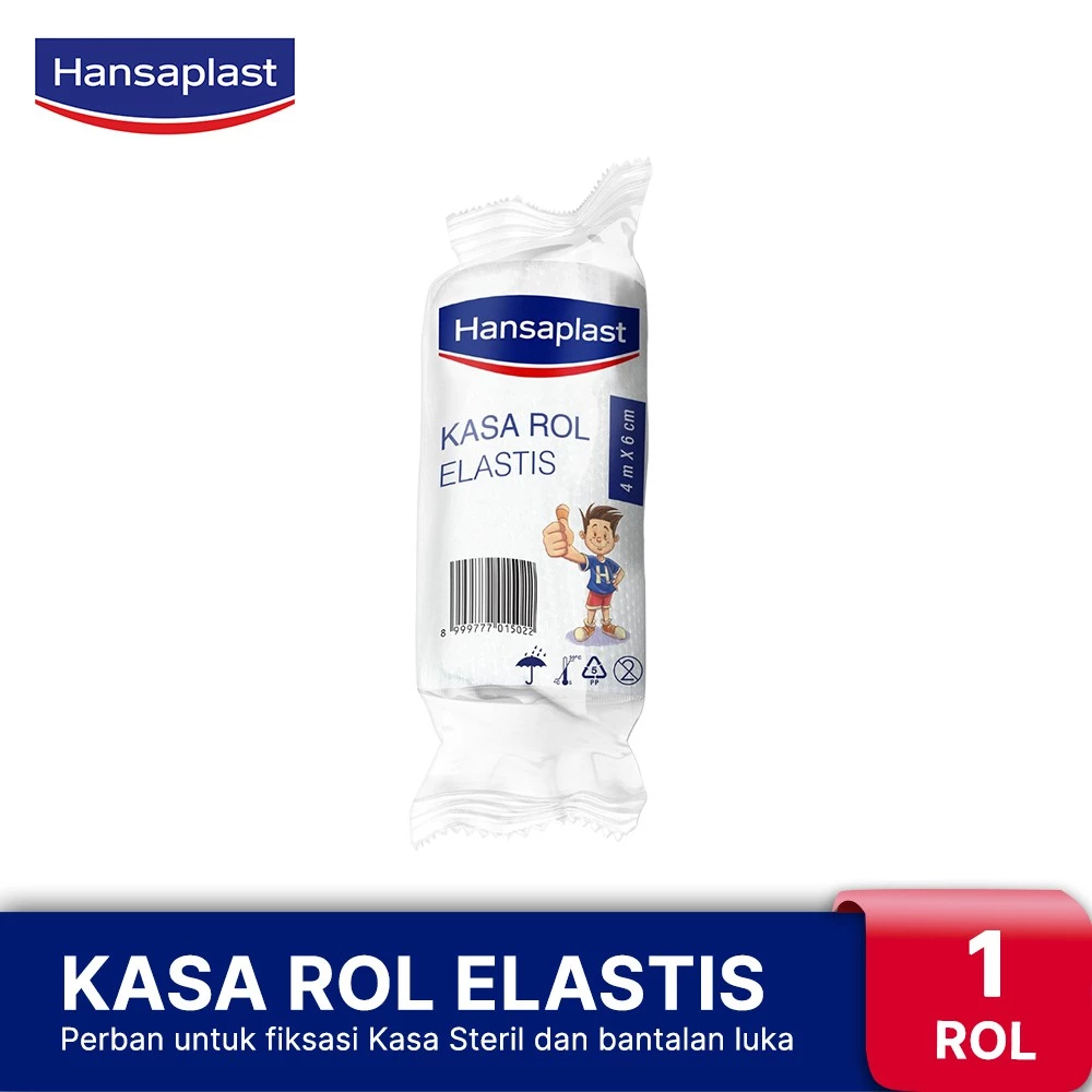 HANSAPLAST Perban Steril Kasa Roll Elastis 4m x 6cm P3K Kain Kasa Steril - Kulit Sensitif