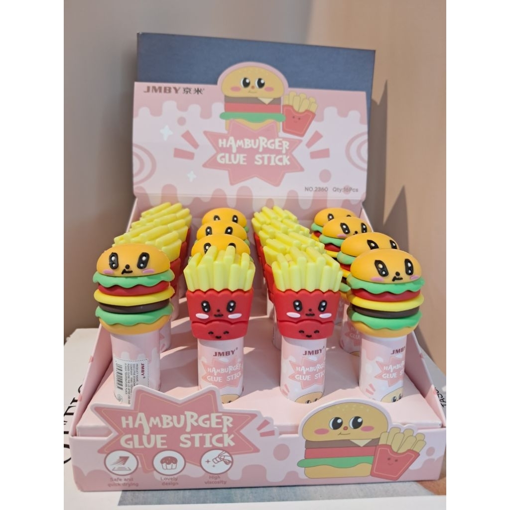 

Lem putar fast food - lem stick - lem stick burger - glue stick - lem lucu - lem import