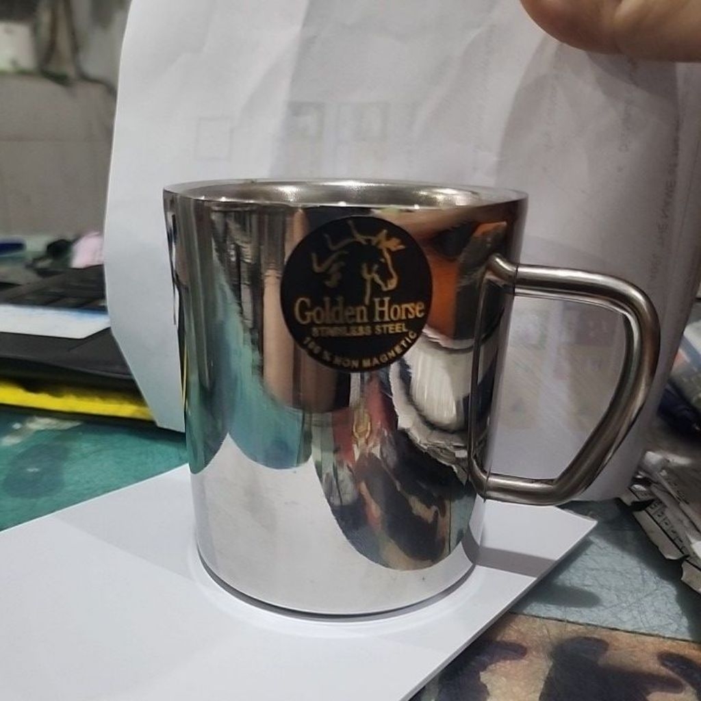 Sober Mug Golden Horse Stainless Double Wall cangkir martabak mug stainless tebal