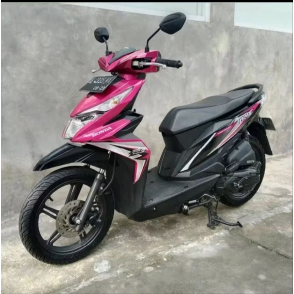STRIPING STIKER MOTOR HONDA BEAT ESP TAHUN 2018 WARNA SILVER MAGENTA
