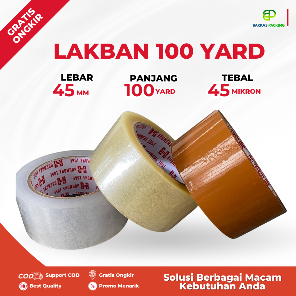 

Lakban Bening Coklat Clear 100 Yard - Daya Rekat Kuat Murah Berkualitas