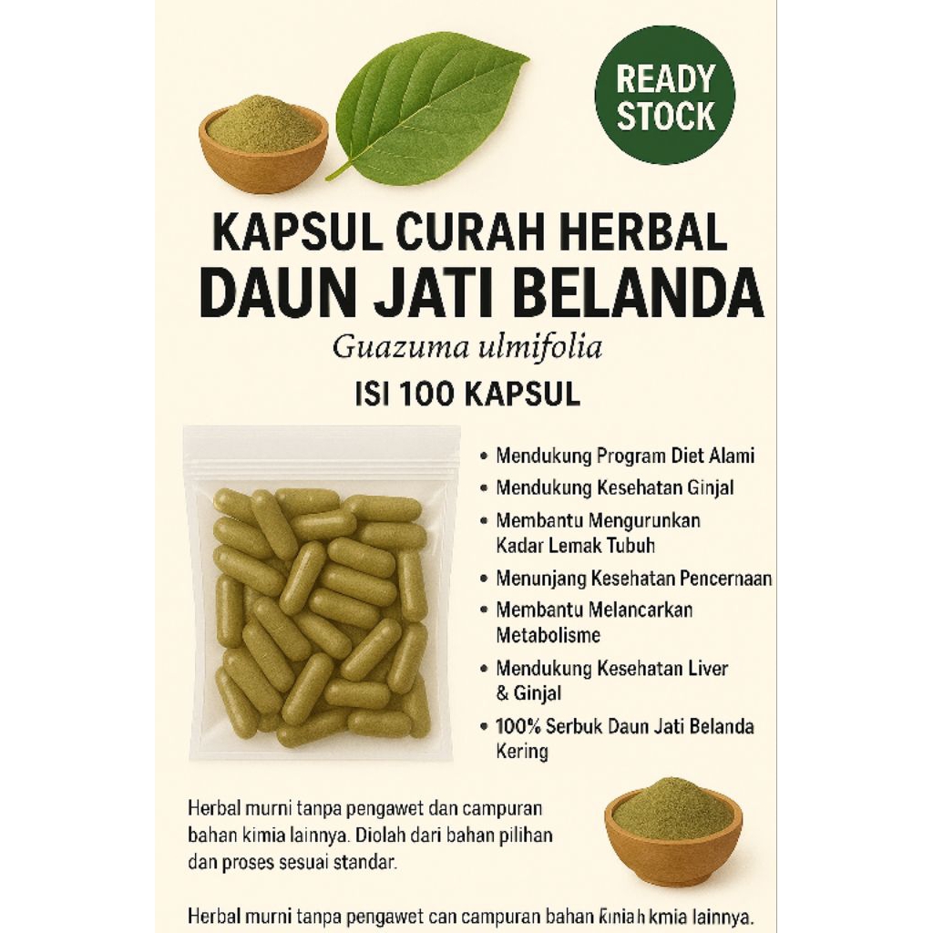 

KAPSUL MURAH DAUN JATI BELANDA – HERBAL DIET & LEMAK