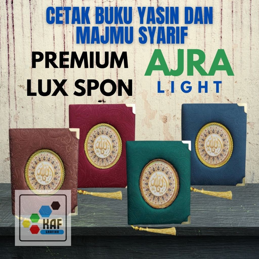 CETAK BUKU YASIN DAN MAJMU SYARIF HARD COVER PREMIUM LUX SPON AJRA LIGHT