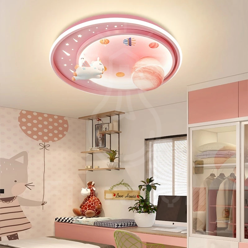 Garansi Lampu Plafon Anak LED - Desain Unicorn Lucu & Pink, Lampu Kamar Tidur Princess, Cocok untuk 